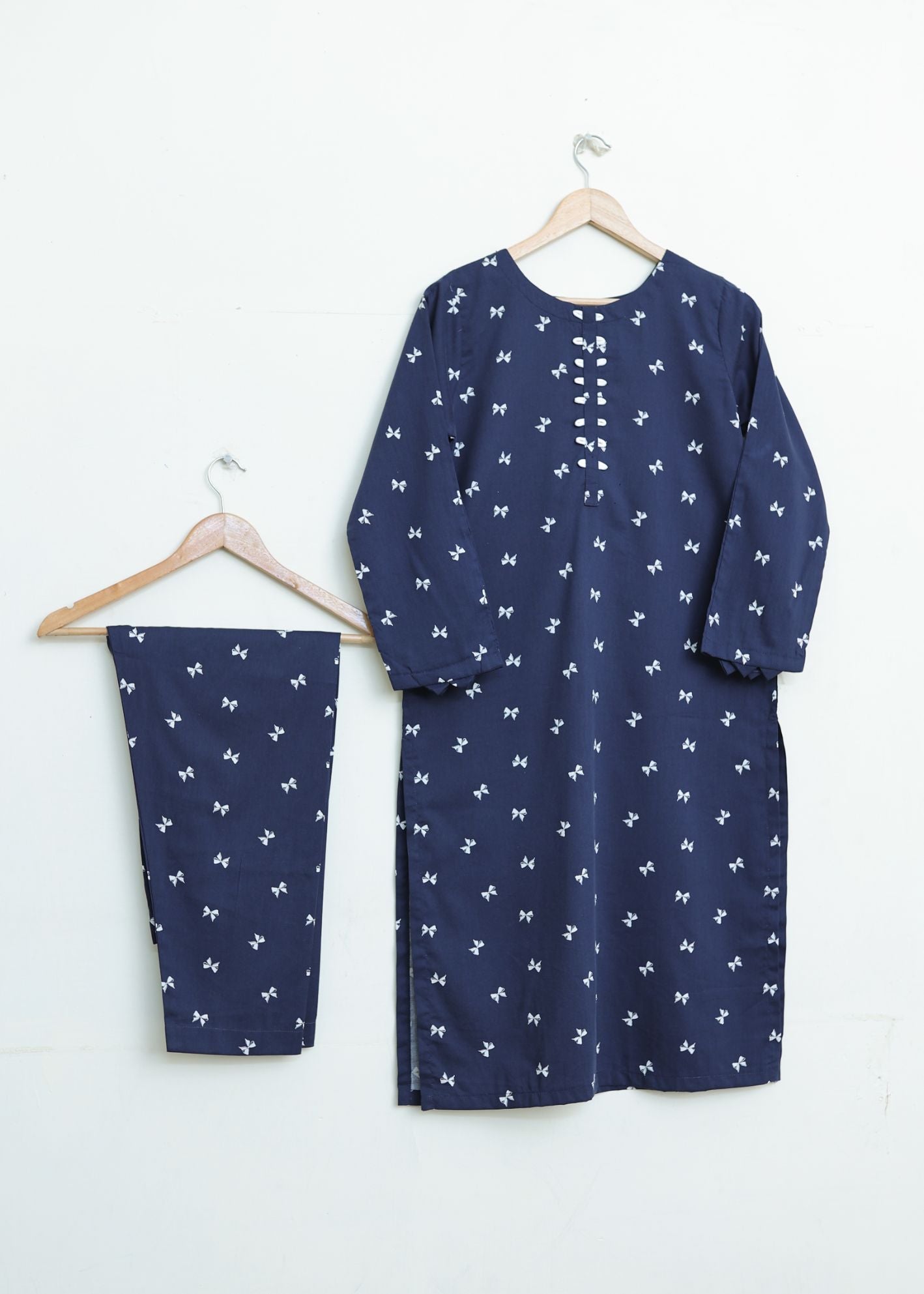 Linen 2pc set-78779 navyWhite