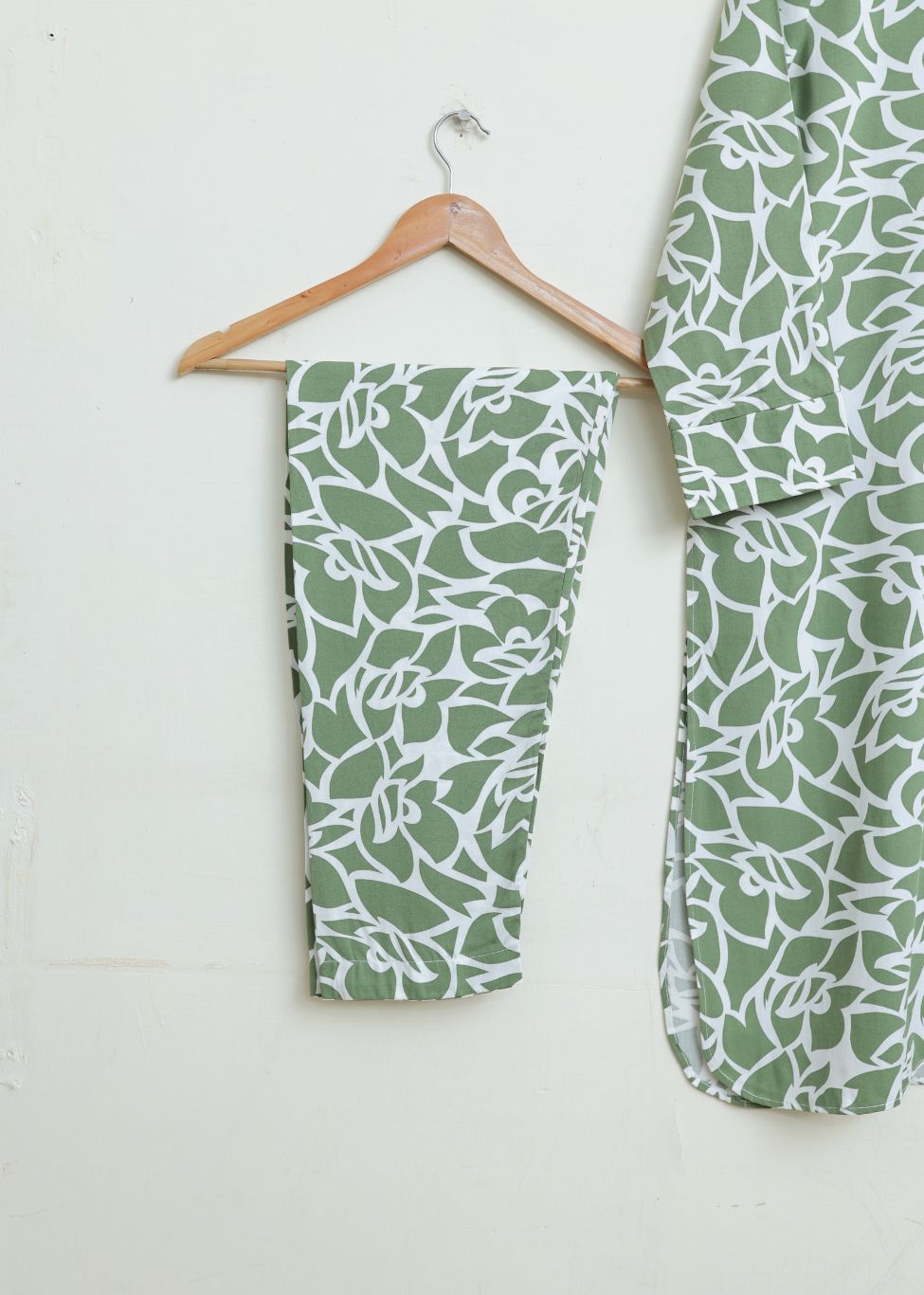 printed 2pc- greenWhite 79093