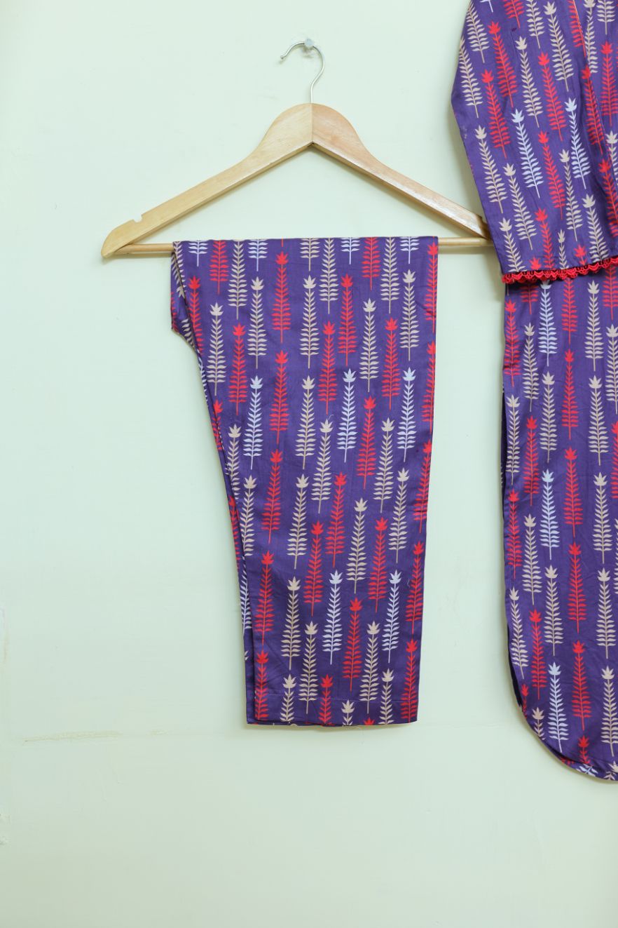 Lawn 2pc set-78748 purplepp