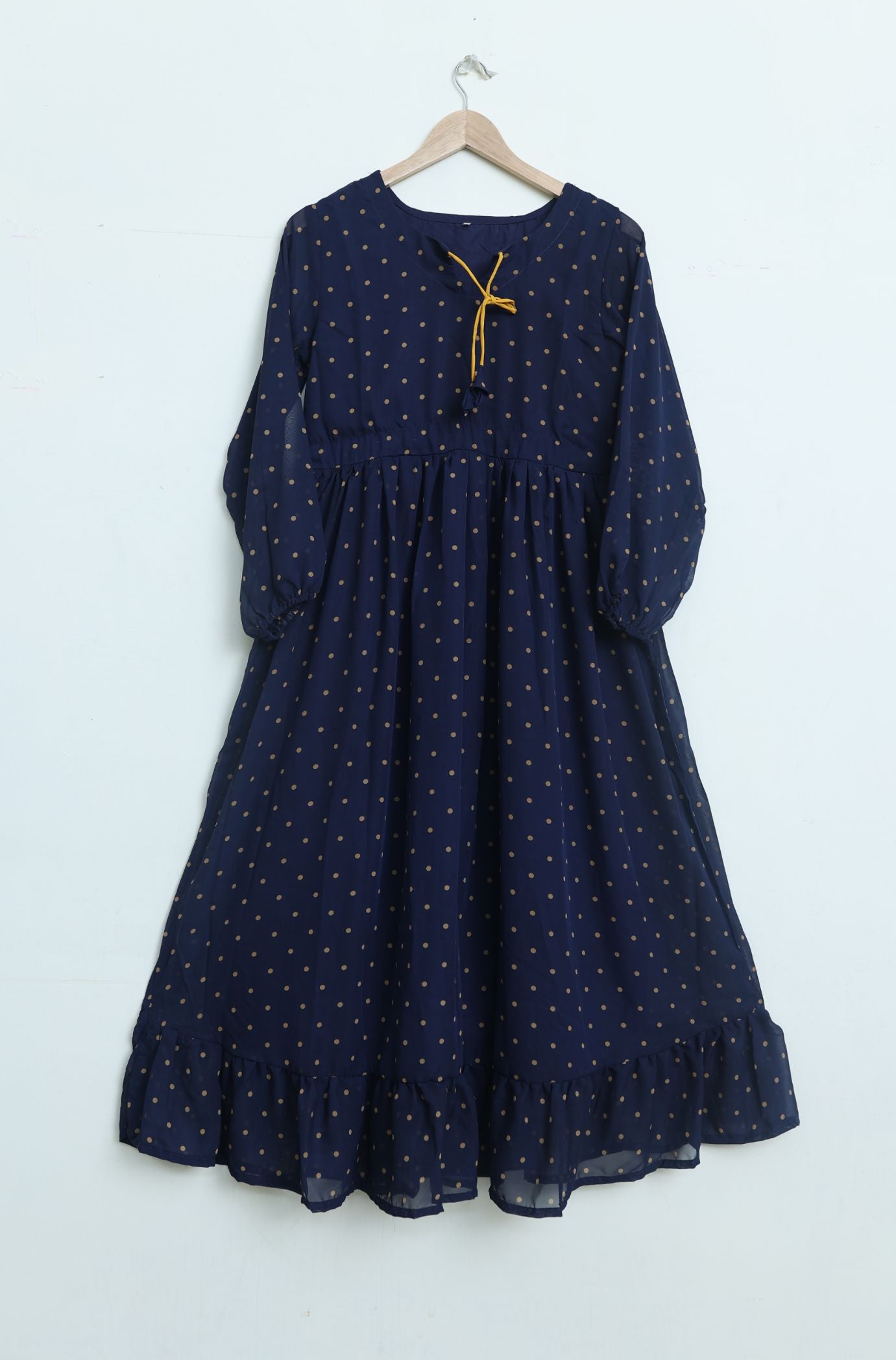 chiffon maxi navyBrpolka 10125