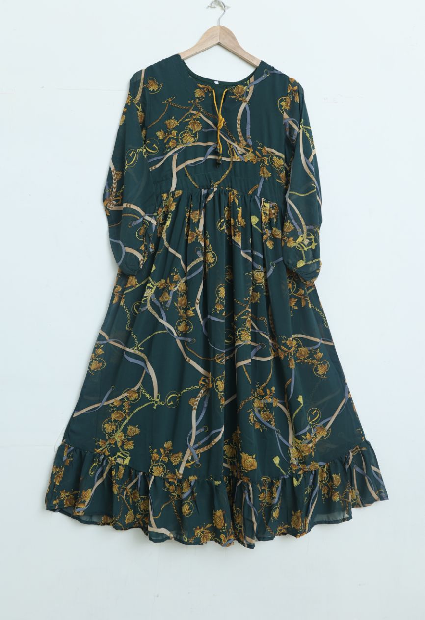 chiffon maxi BottleGrGold 10137
