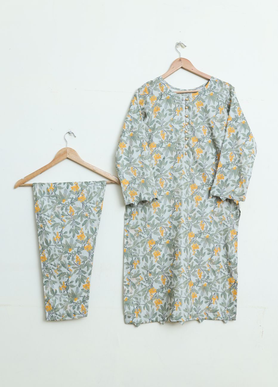 Lawn 2pc set-78756 leafyell
