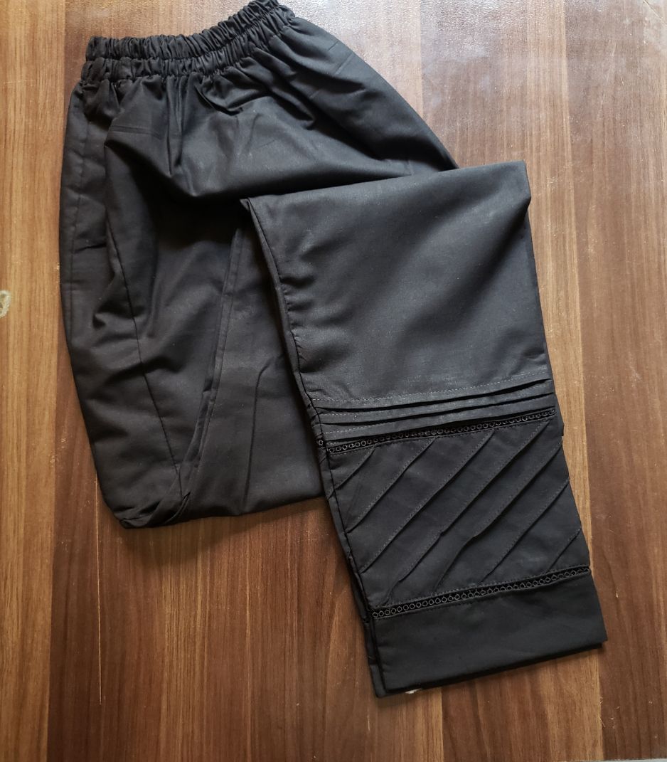 cotton emb pants 110-black