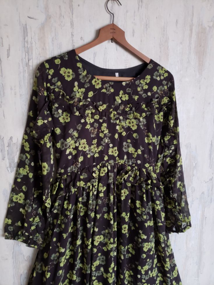 chiffon maxi 9855 blackyellwFl
