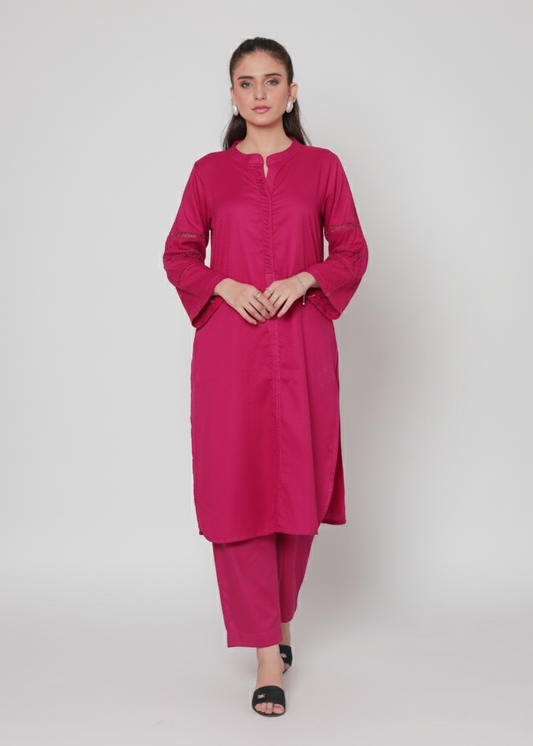 Jacquard solid 2pc -79326 magenta