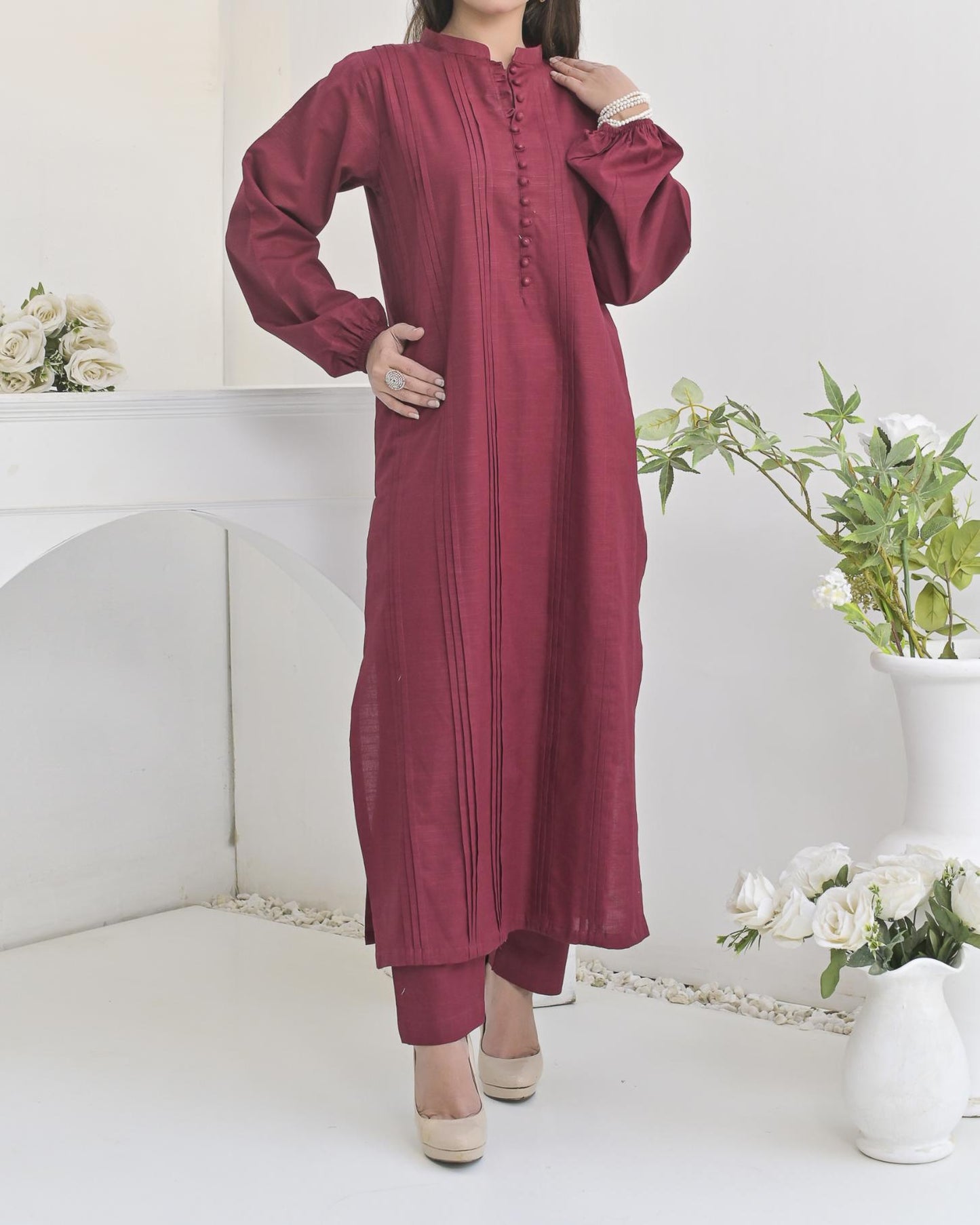 khaddar 2pc -79251 maroon