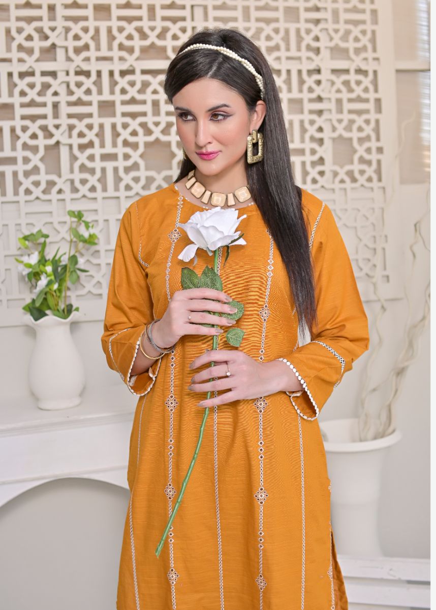 khaddar emb 2pc -79224 mustard