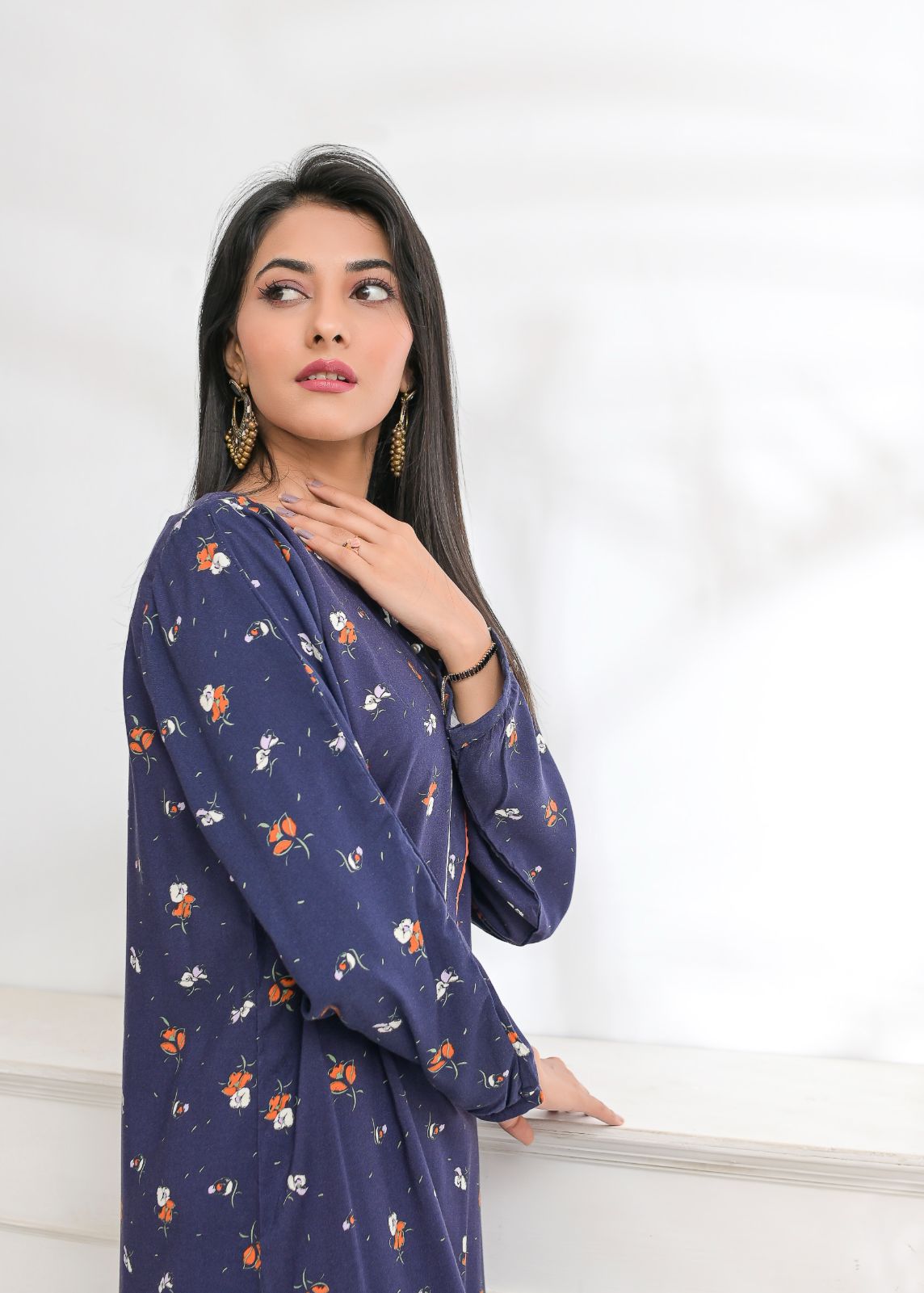 Linen 2pc set-78776 navyRust