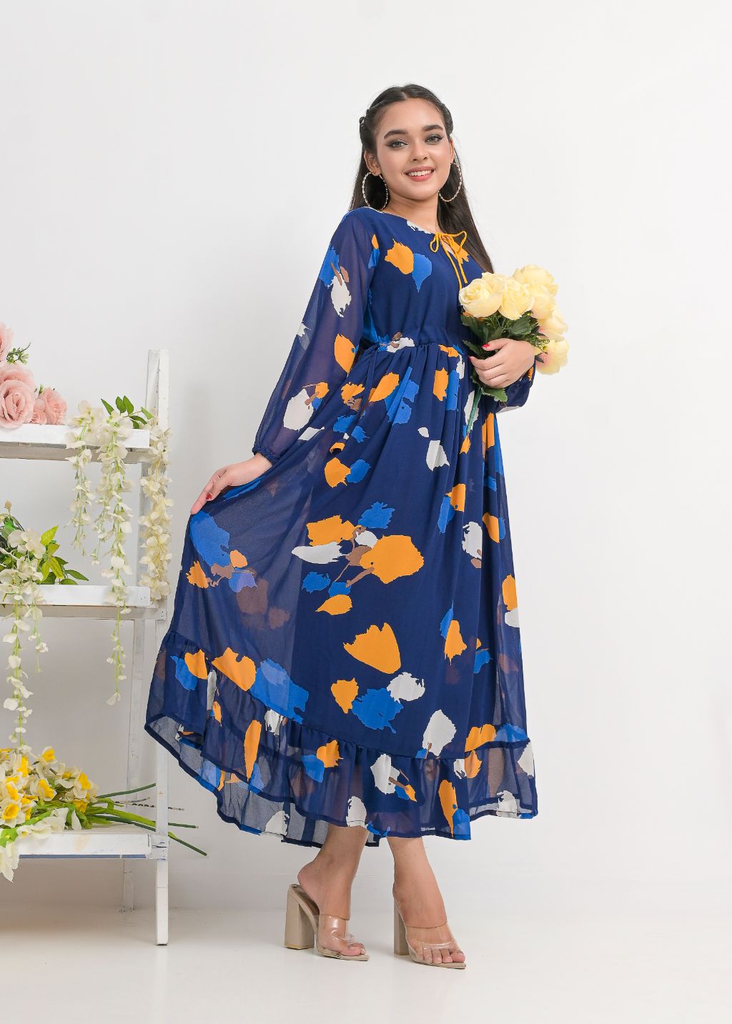 chiffon maxi 10142 navyAbs