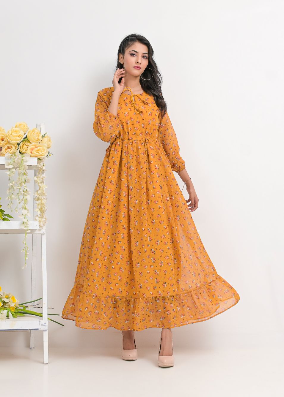chiffon maxi 10141mustardYell