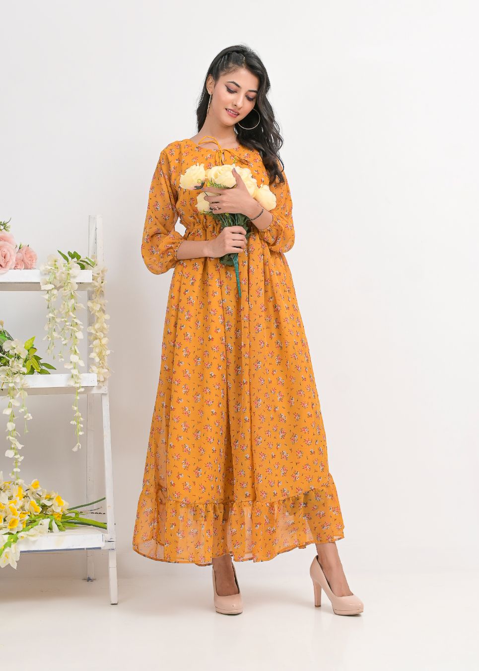 chiffon maxi 10141mustardYell