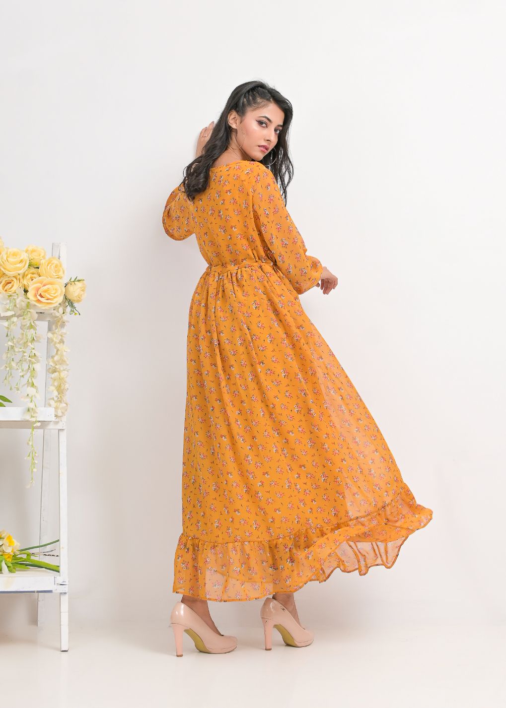 chiffon maxi 10141mustardYell