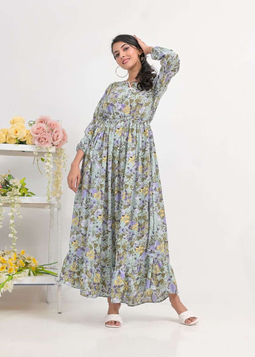 Georgette maxi 10151 seagreen023