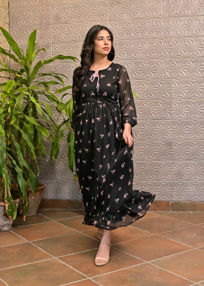 Chiffon maxi blacksb 10180