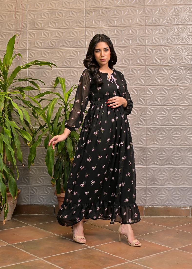 Chiffon maxi blacksb 10180