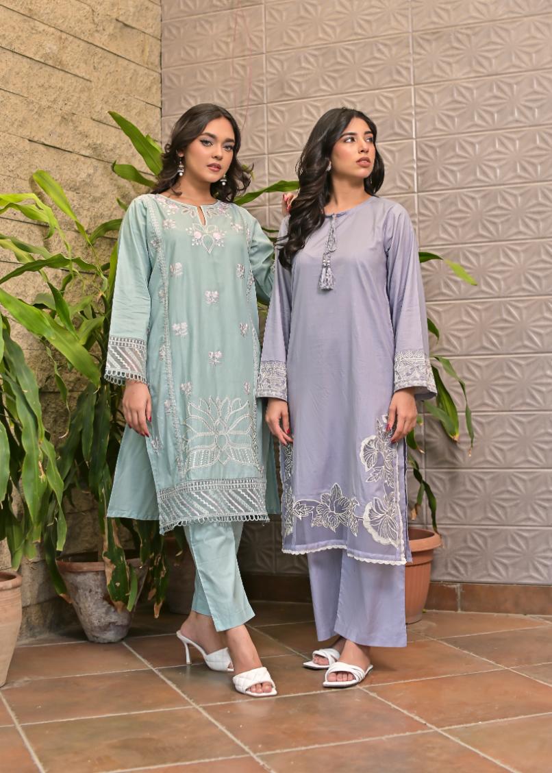 Cotton emb 2pc -79344 lylac