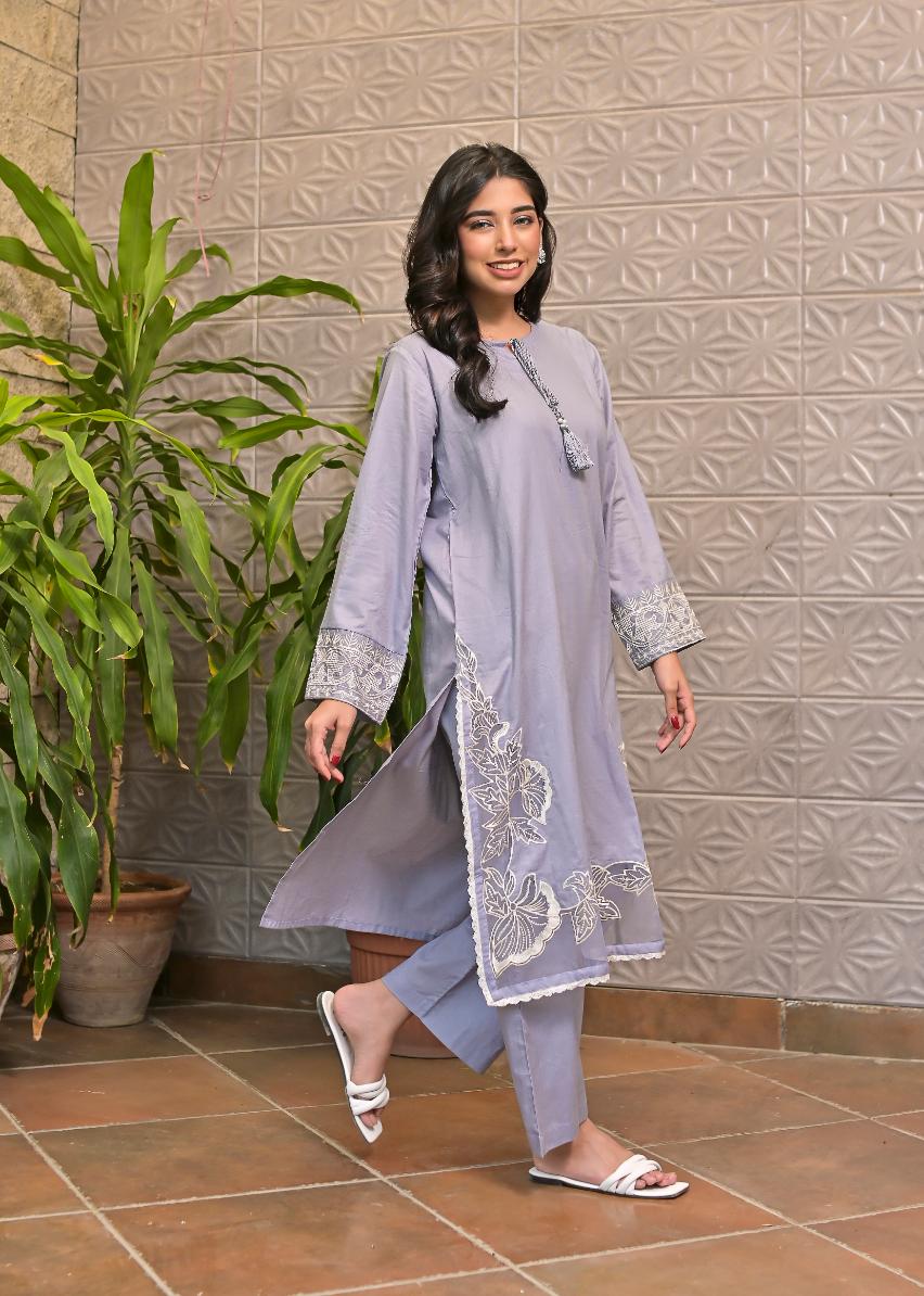 Cotton emb 2pc -79344 lylac
