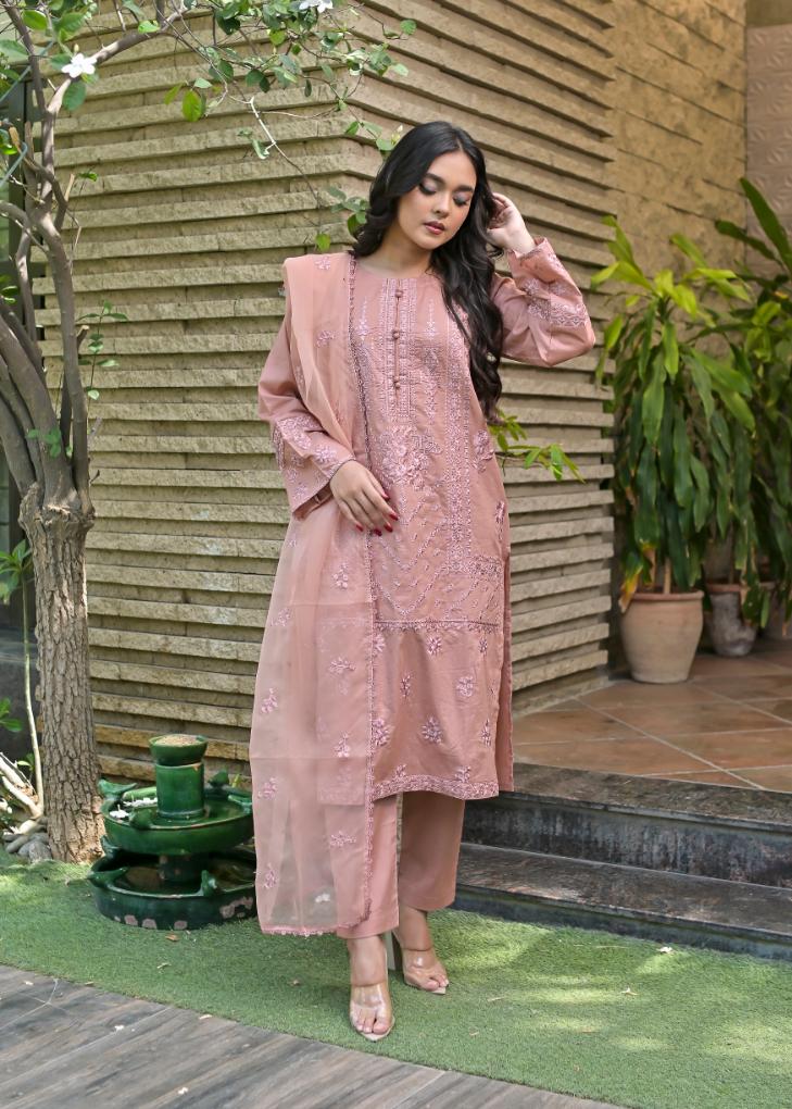Cotton emb 3pc -79350 TeaPinkL