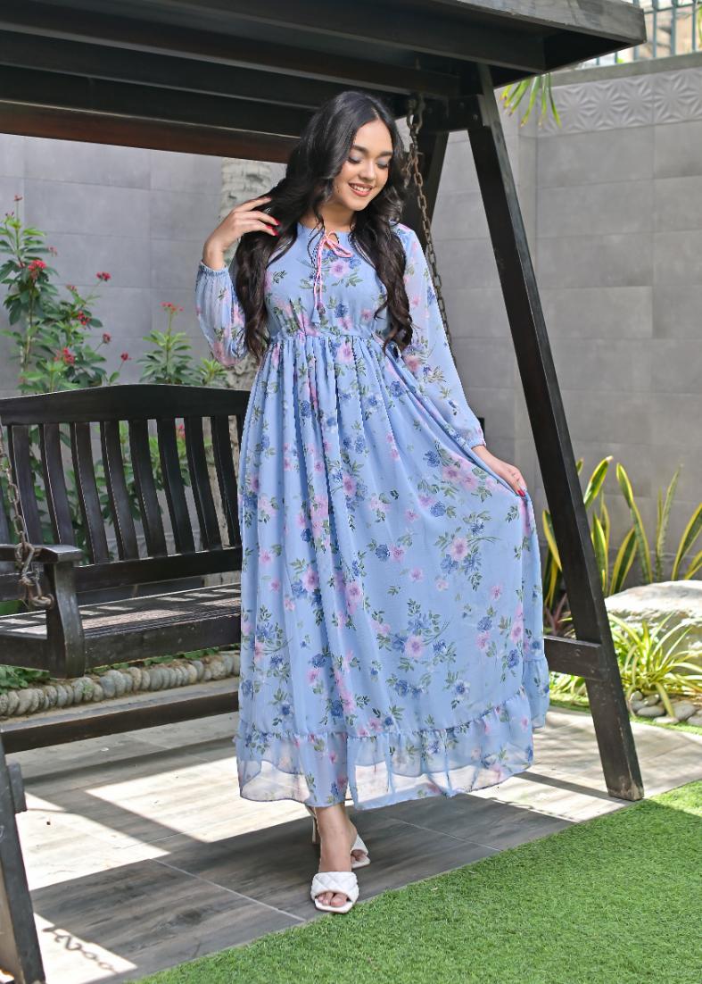 Chiffon maxi lightblue 10184