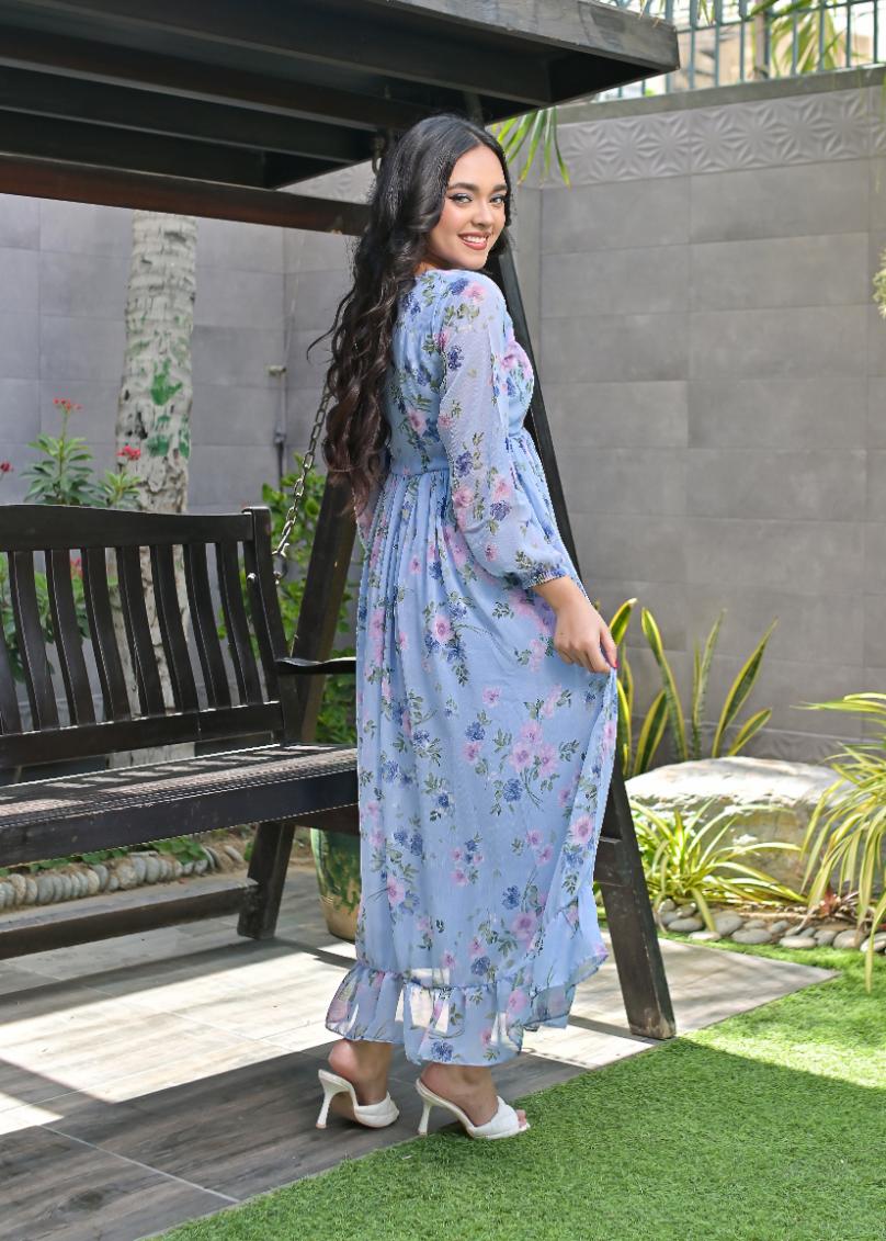 Chiffon maxi lightblue 10184