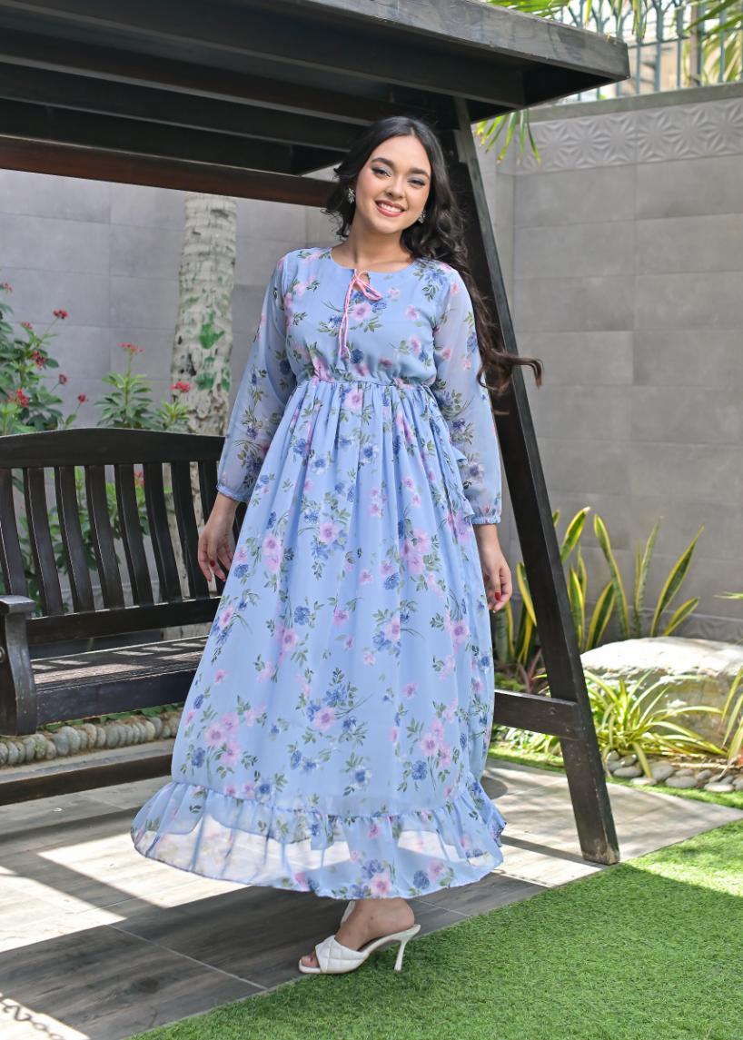 Chiffon maxi lightblue 10184