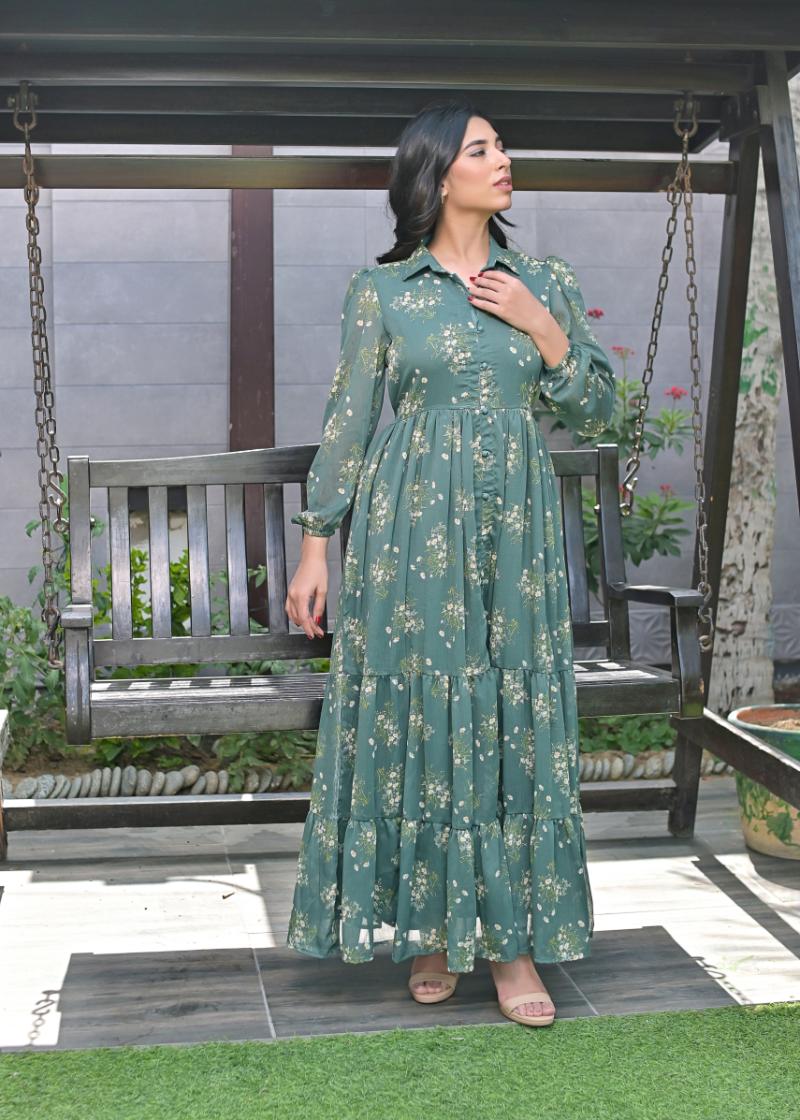 Chiffon maxi seaGr 10178