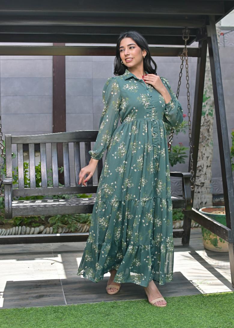 Chiffon maxi seaGr 10178