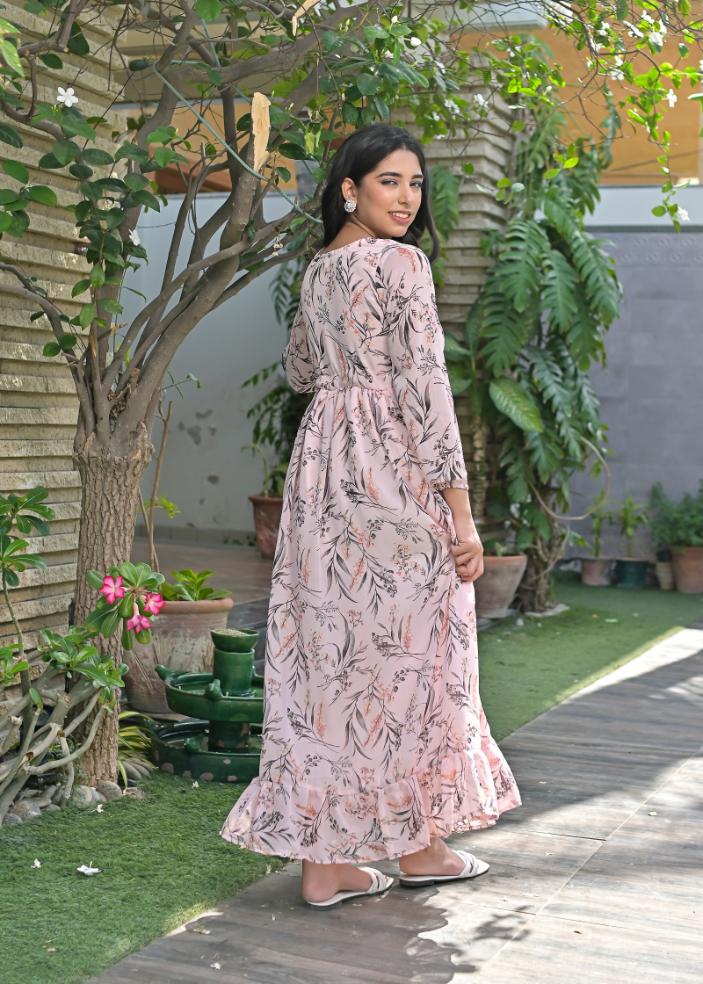 Chiffon maxi teapnk 10187