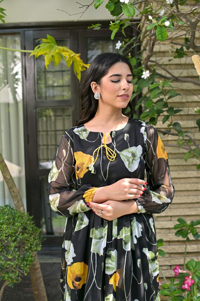 Chiffon maxi bblackY 10176