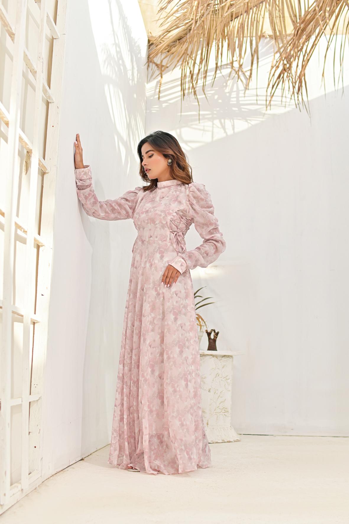 Chiffon maxi offPnk 10212