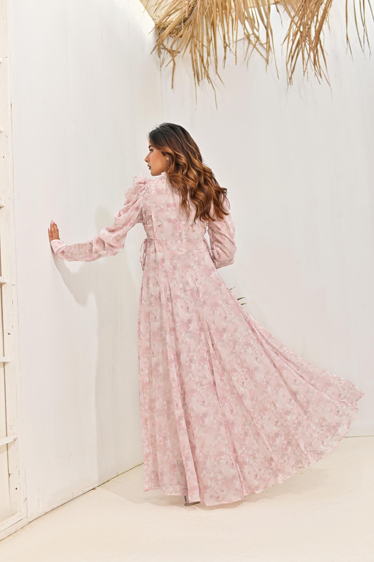 Chiffon maxi offPnk 10212