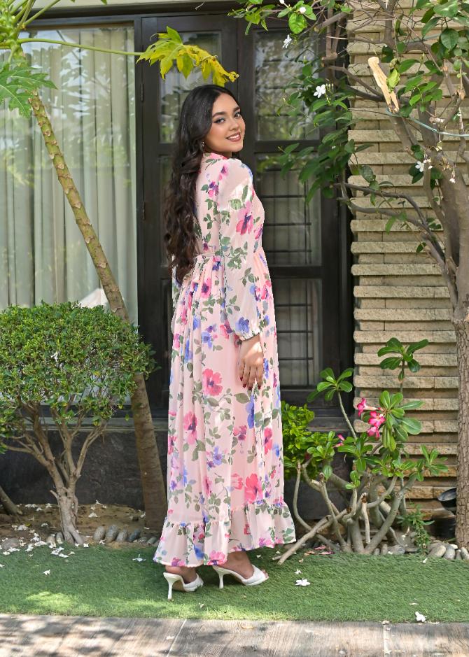 Chiffon maxi pinkB 10179