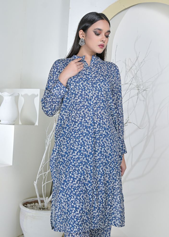 Cotton 2pc set-79001 Bluewhite