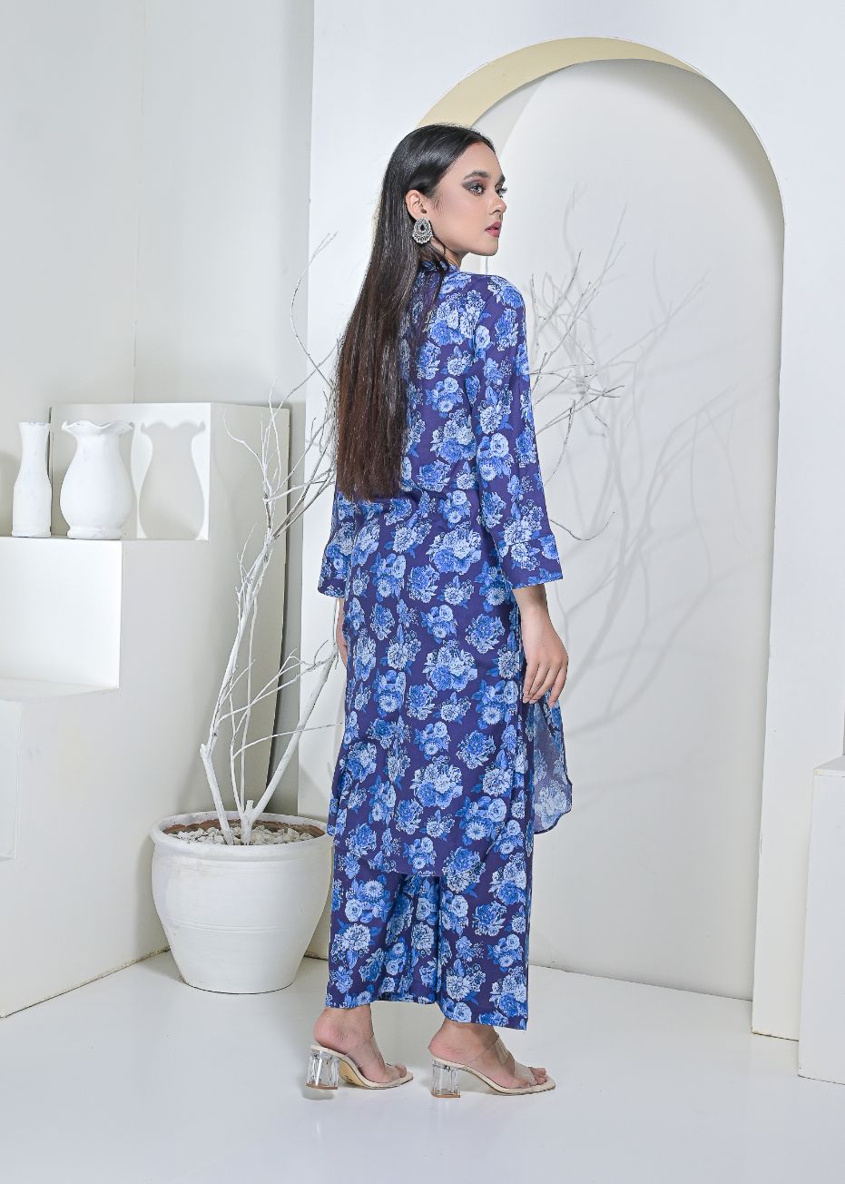 Cotton 2pc set-79007 NavyIce