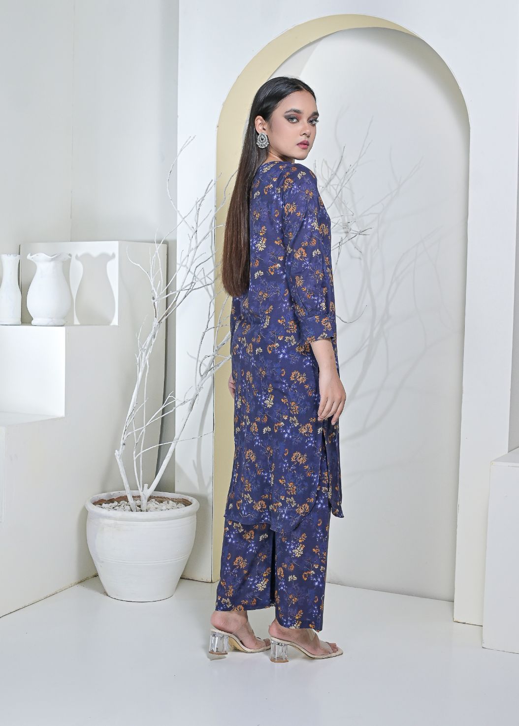 Cotton 2pc set-79002 navyAutmn