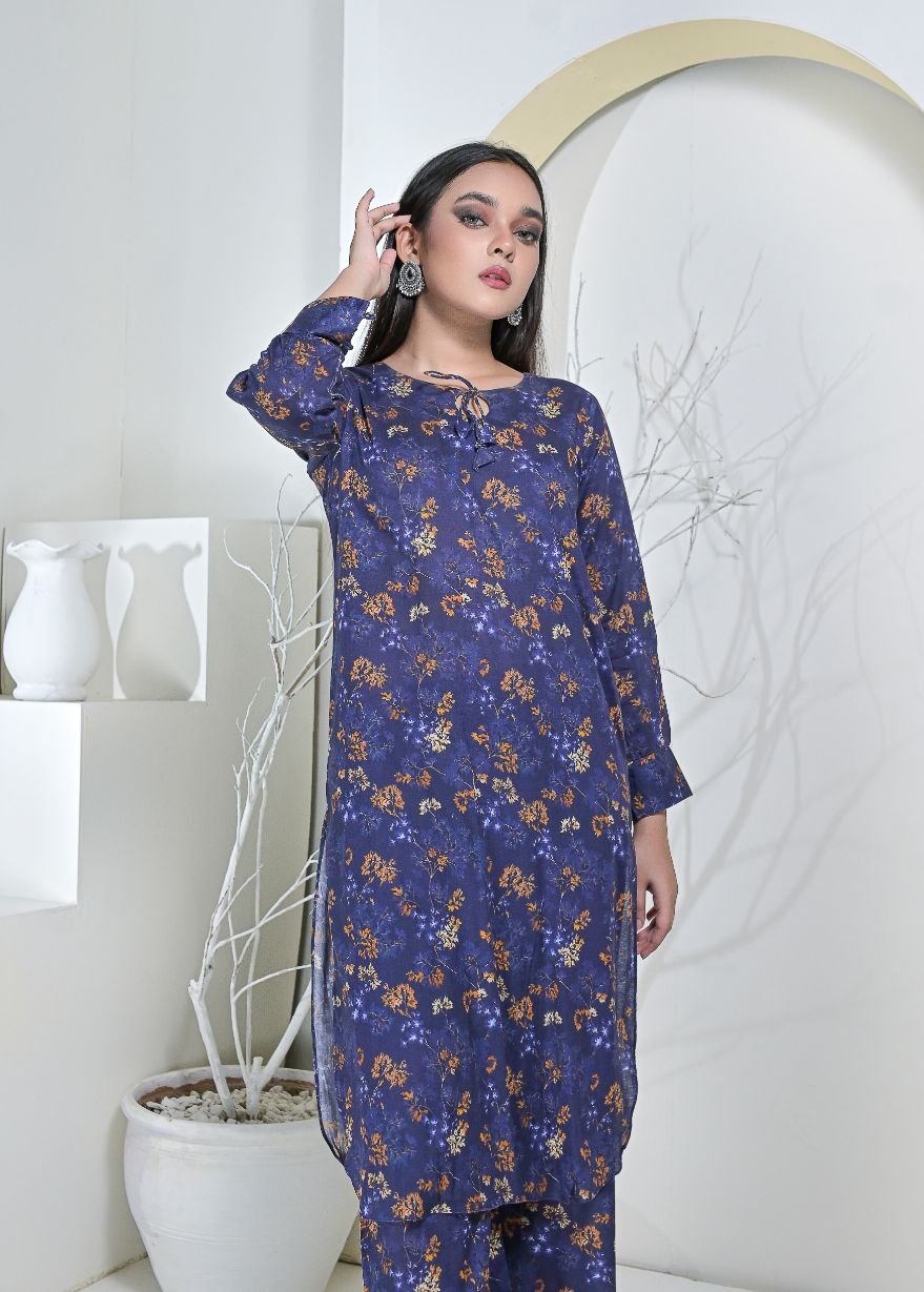 Cotton 2pc set-79002 navyAutmn