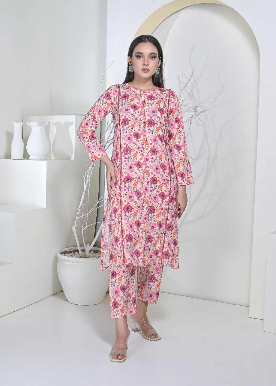Cotton 2pc set-79006 pinkLace