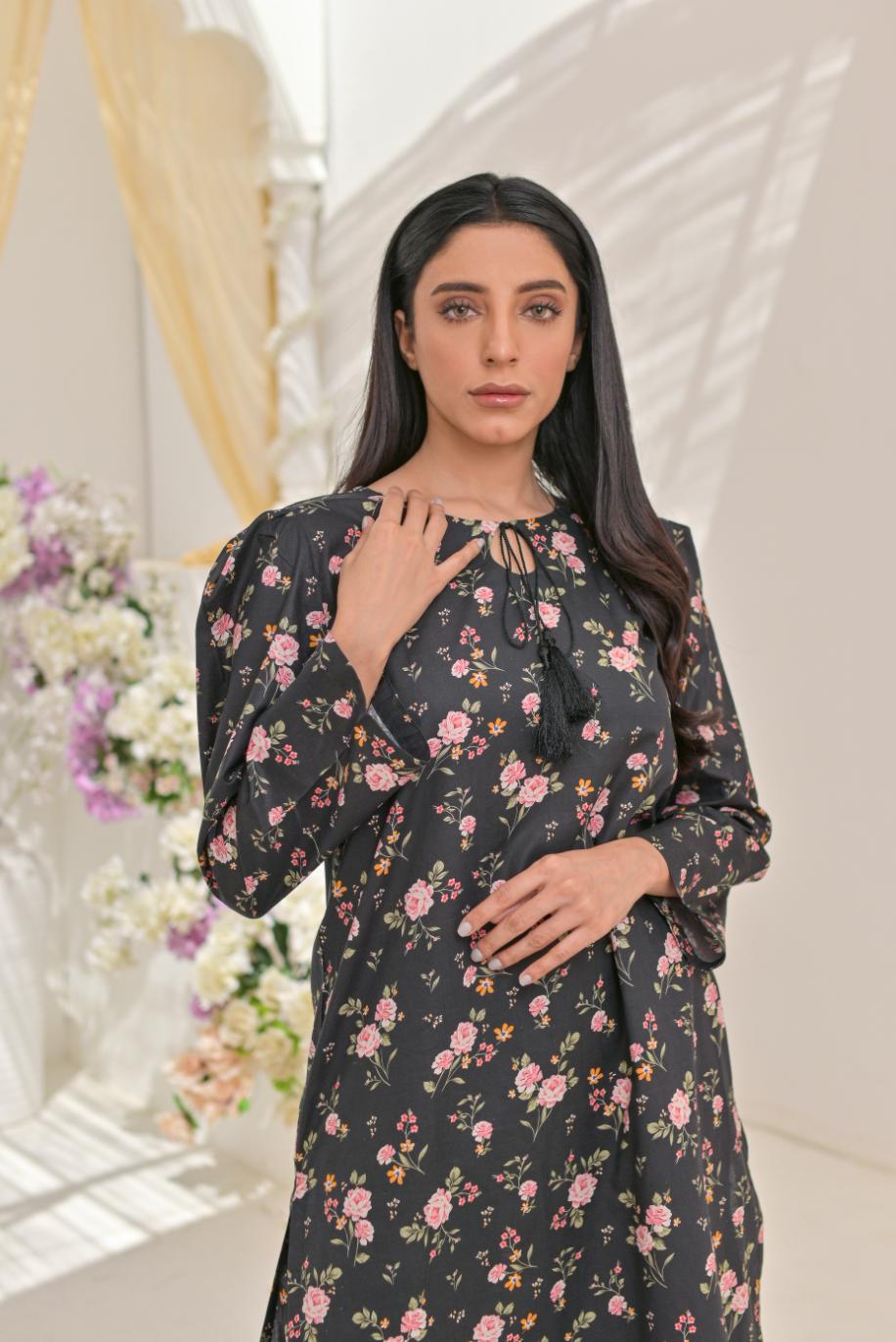 Cotton lawn 79302 blackFl5