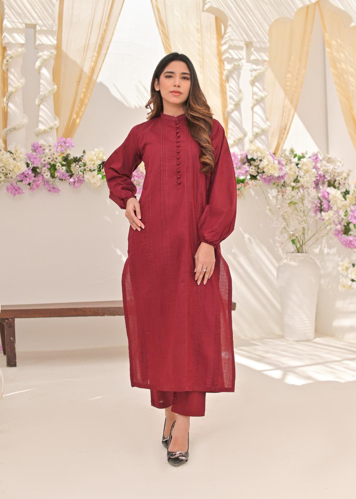 Cotton 2pc -79251 maroon33