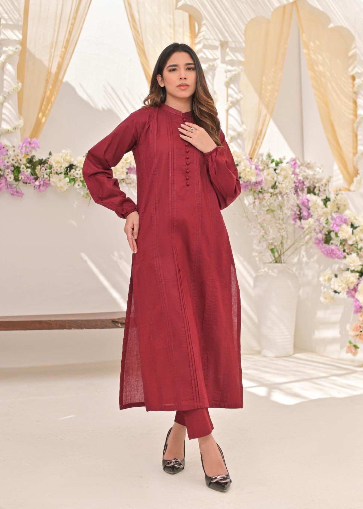 Cotton 2pc -79251 maroon33