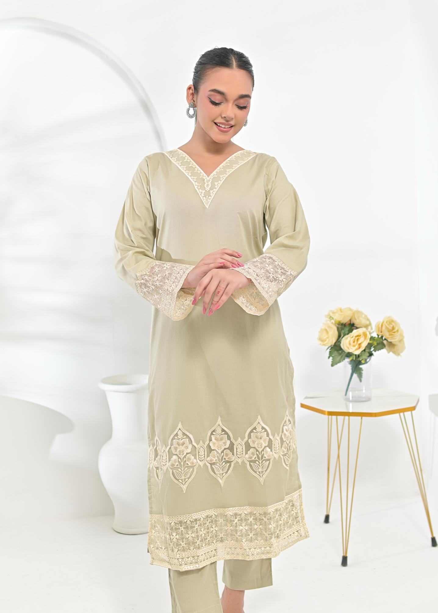 Cotton emb 2pc -78386 ivory