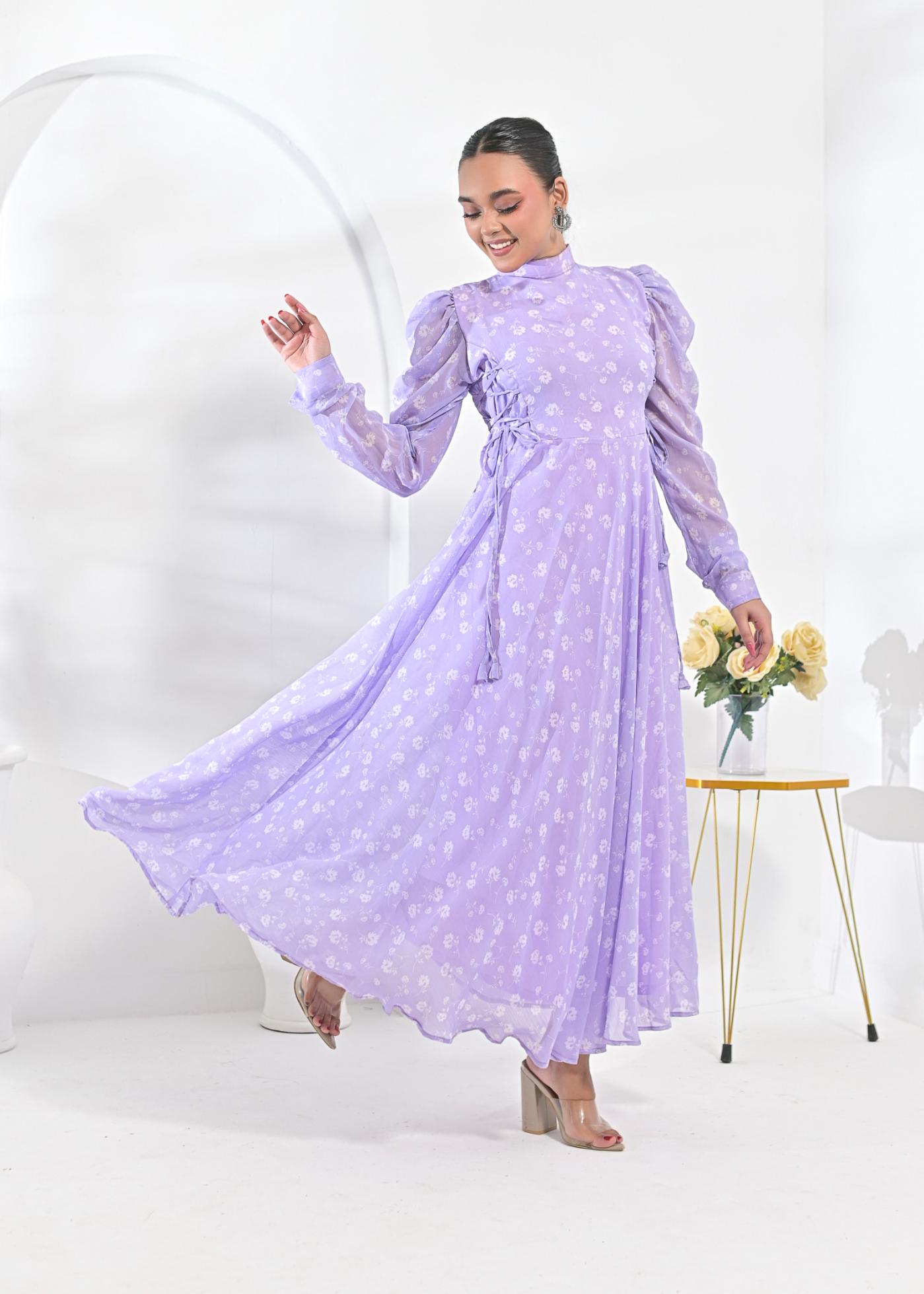 Chiffon maxi lylac 10210