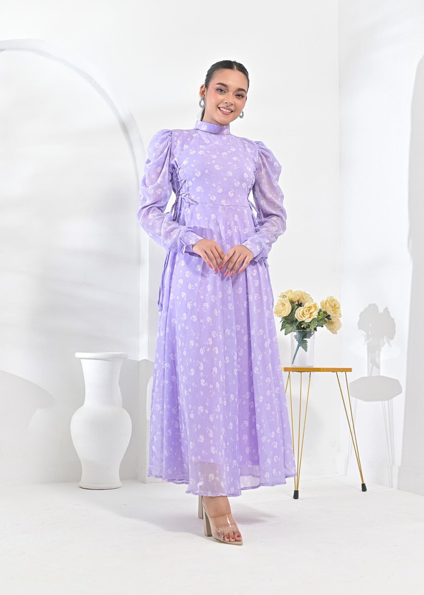 Chiffon maxi lylac 10210