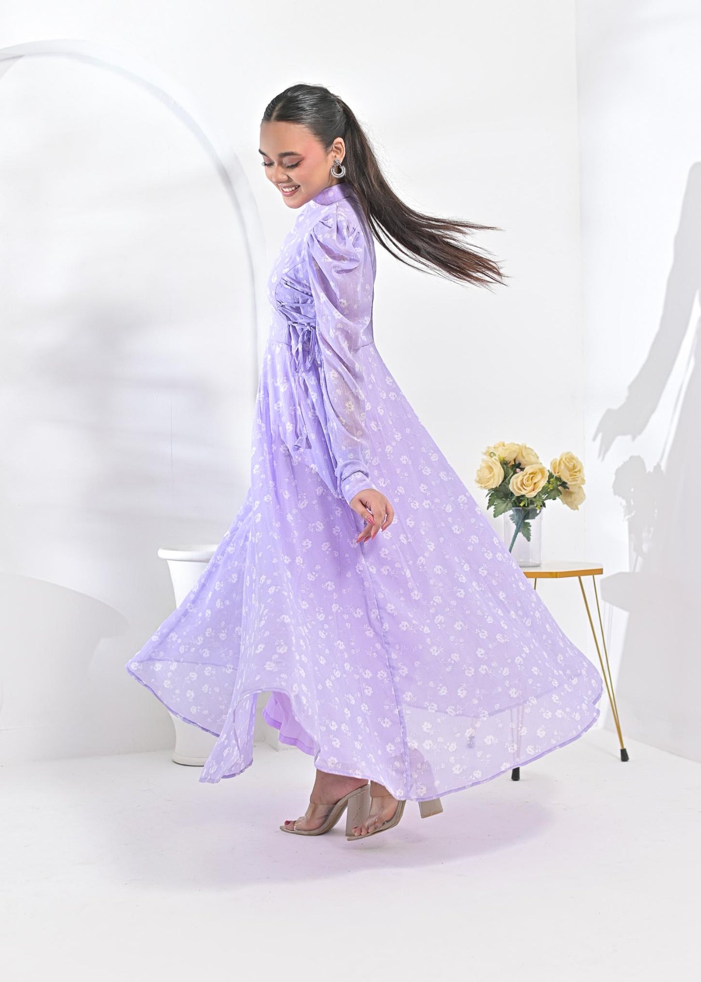 Chiffon maxi lylac 10210