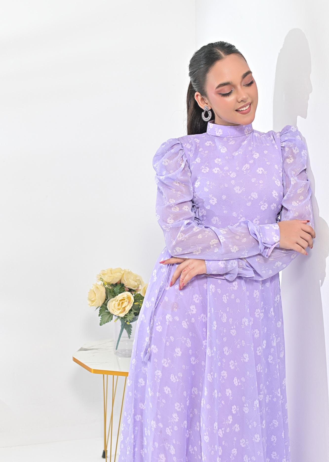 Chiffon maxi lylac 10210