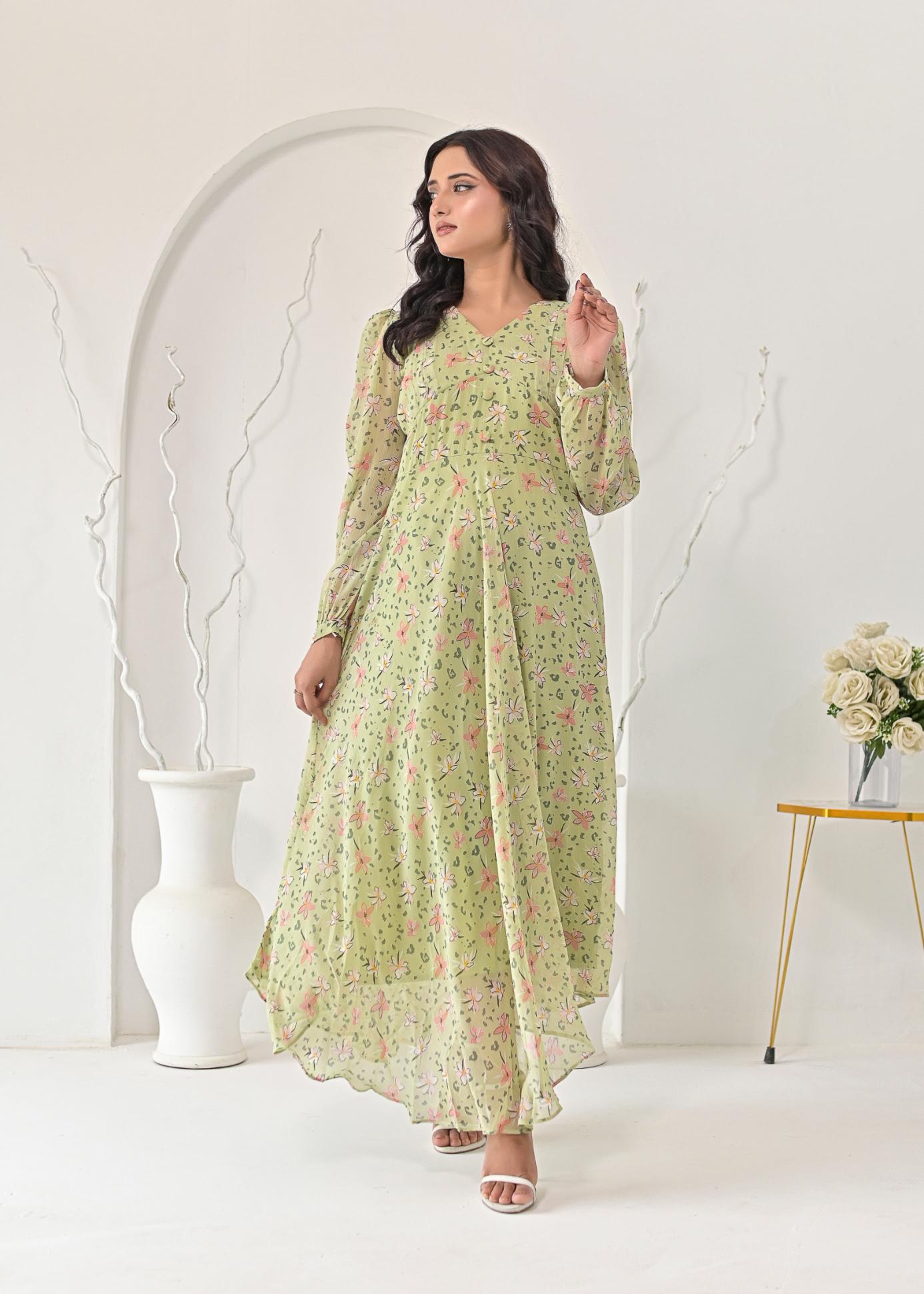 Chiffon maxi pistaB 10215