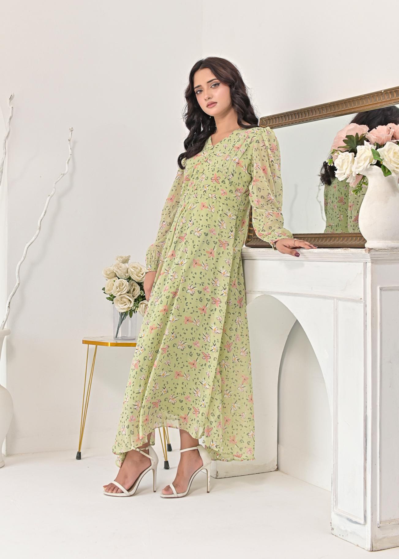 Chiffon maxi pistaB 10215
