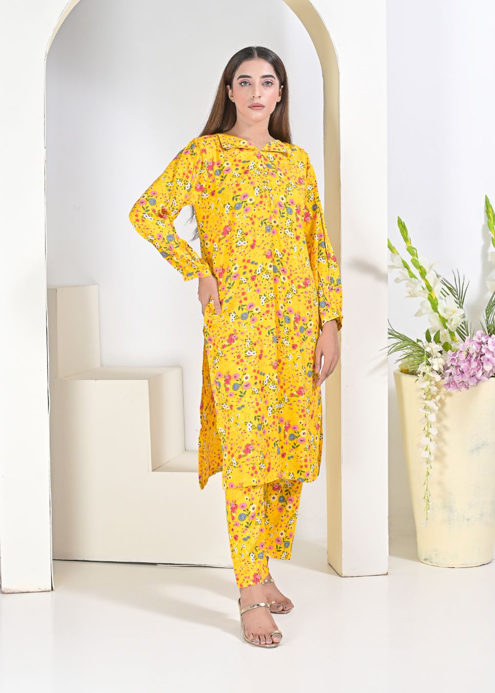 Linen 2pc set- Yellow 79041