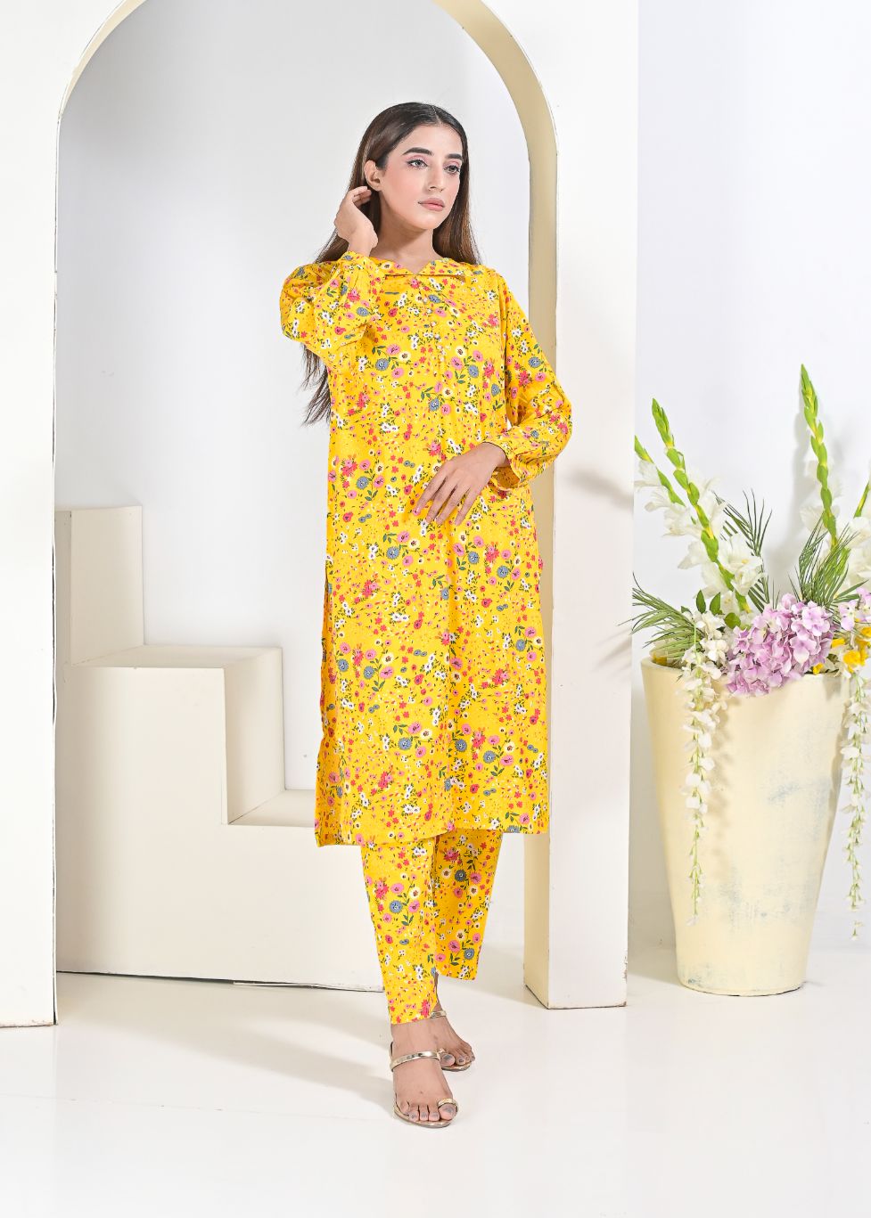 Linen 2pc set- Yellow 79041