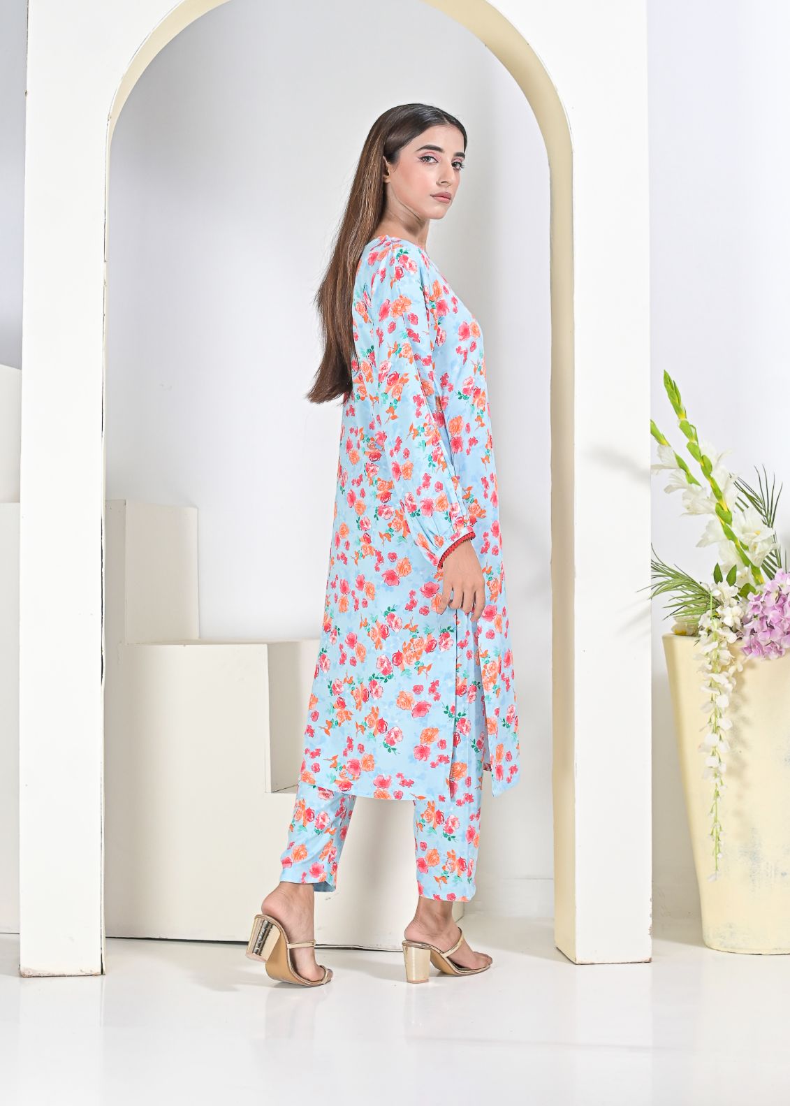 Linen 2pc set-LightblueR 79043